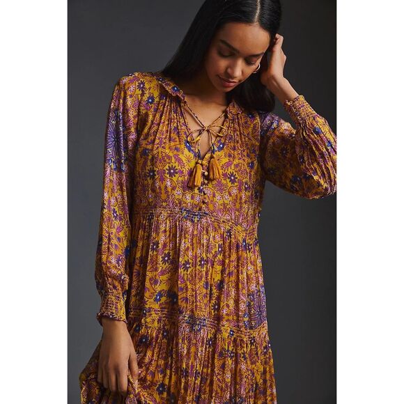 Anthropologie The Marais Printed Chiffon Maxi Dress - Picture 5 of 14